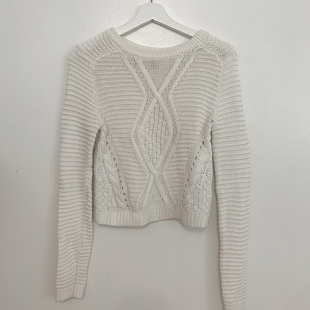 H&M White Cable Knit Sweater